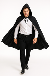 Adult Black Vampire Cape Costume Accessory for Halloween